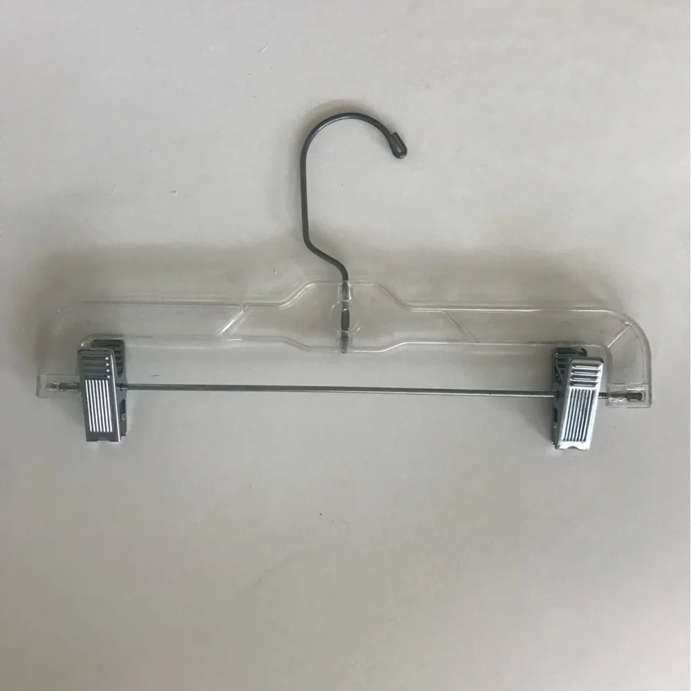 14” Clear Plastic Hangers w/Clips for hanging Skirts/Pants/Slacks. Bundle of 17! - Picture 4 of 5